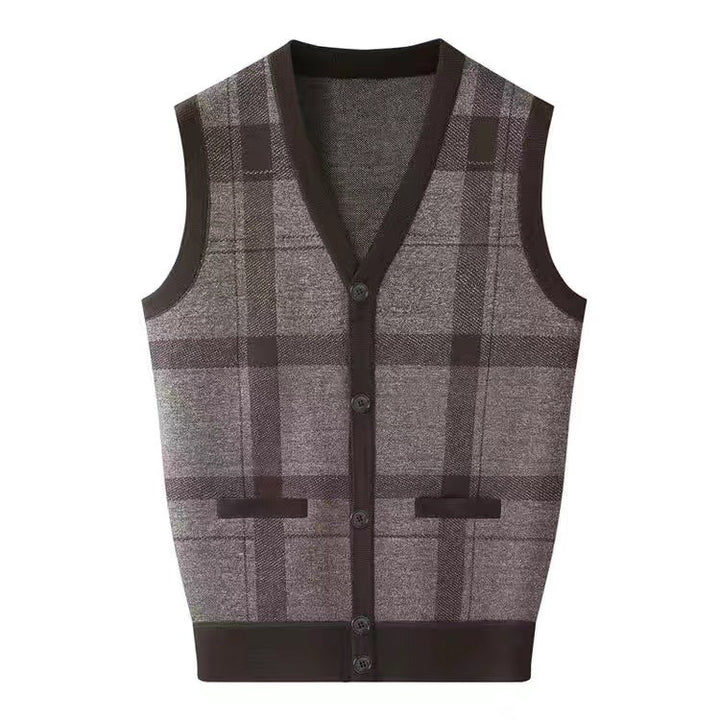 Middle-aged And Elderly Men's Jacquard Vest