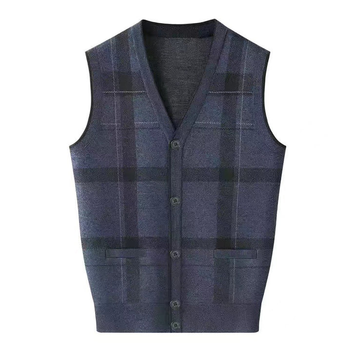 Middle-aged And Elderly Men's Jacquard Vest