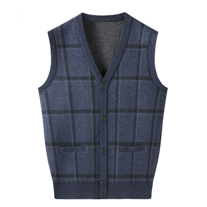 Middle-aged And Elderly Men's Jacquard Vest