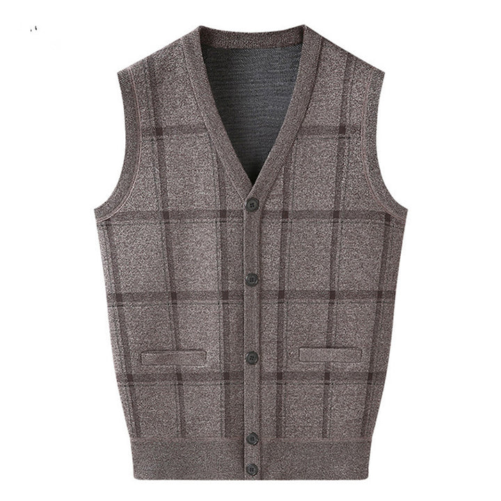 Middle-aged And Elderly Men's Jacquard Vest