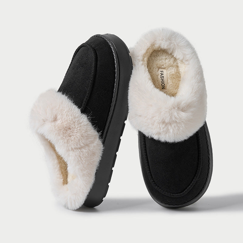 Indoor Home Non-slip Plush Thermal Base Men's Cotton Slippers